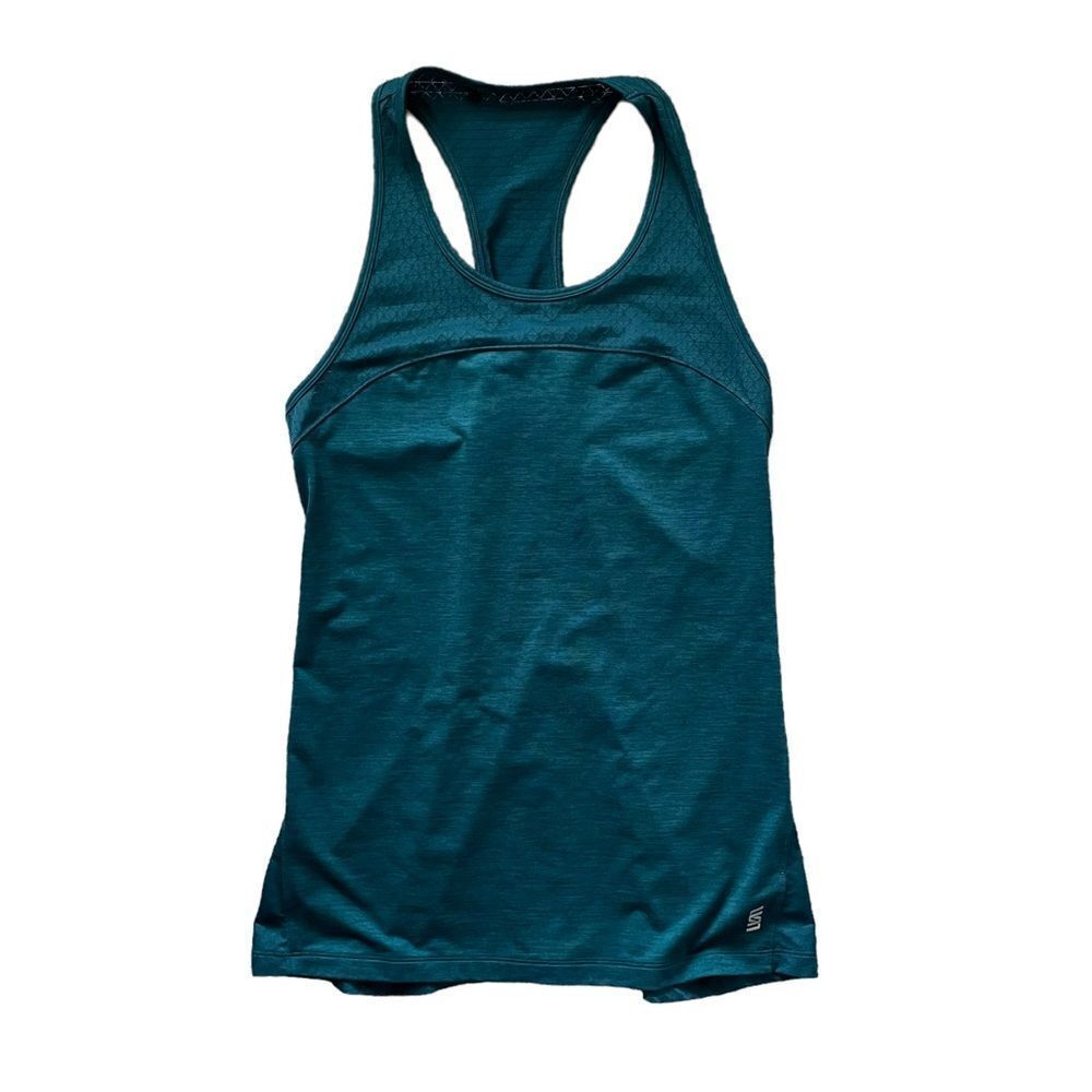 SECOND SKIN Racerback Tank Top Dark Teal Size Large